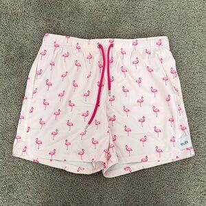 Eubi Pink Flamingo Print Swim Shorts